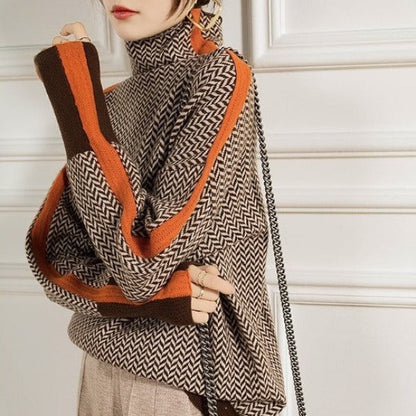 Charlotte | Crew neck sweater with striking contrasting stripes